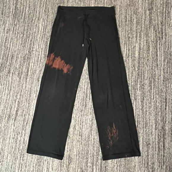 Danskin Now Womens Medium Athletic YOGA Goth Pants Black Drawstring Grunge - Picture 1 of 5